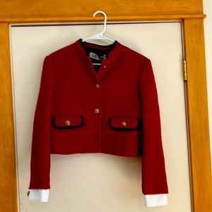 Zara short red jacket, Size M, missing bottom button